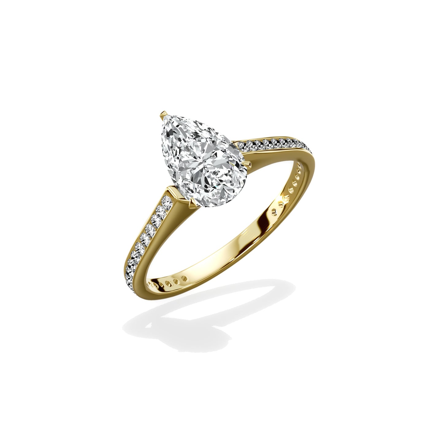 Channel Set Solitaire Engagement Ring