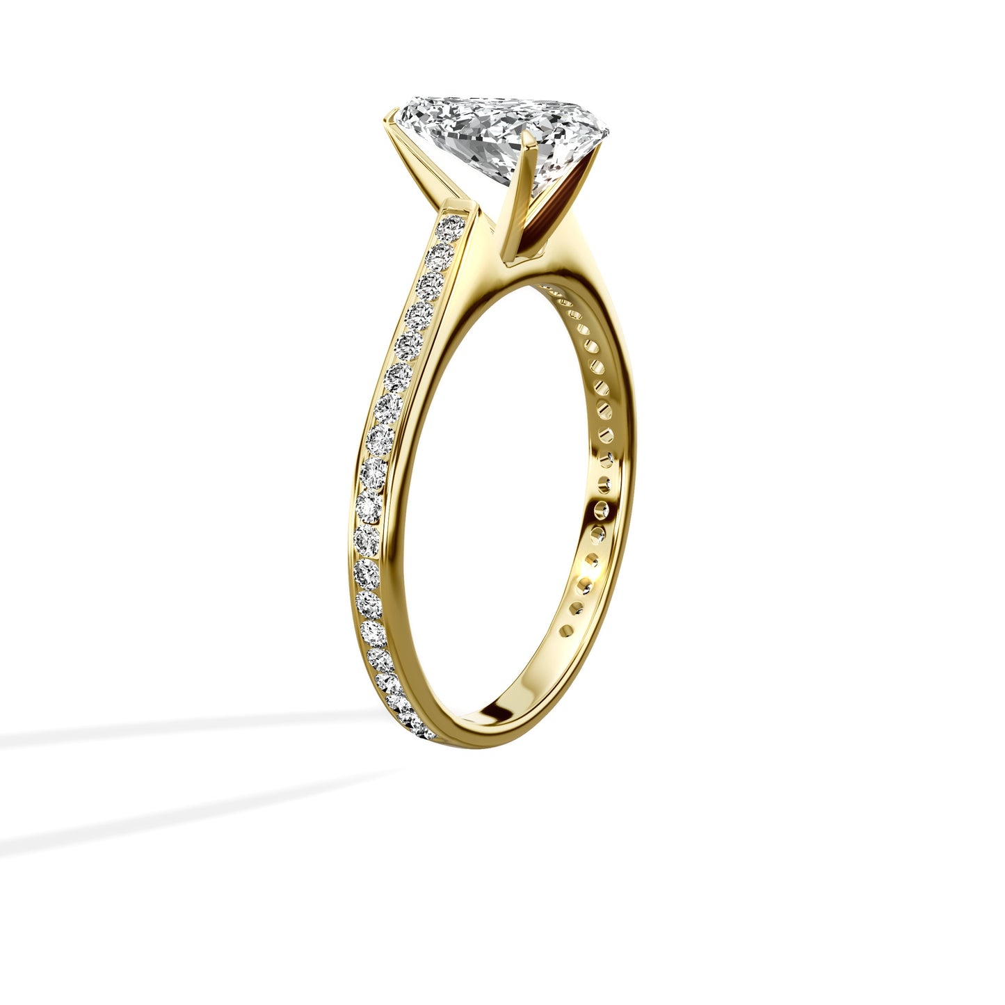 Channel Set Solitaire Engagement Ring