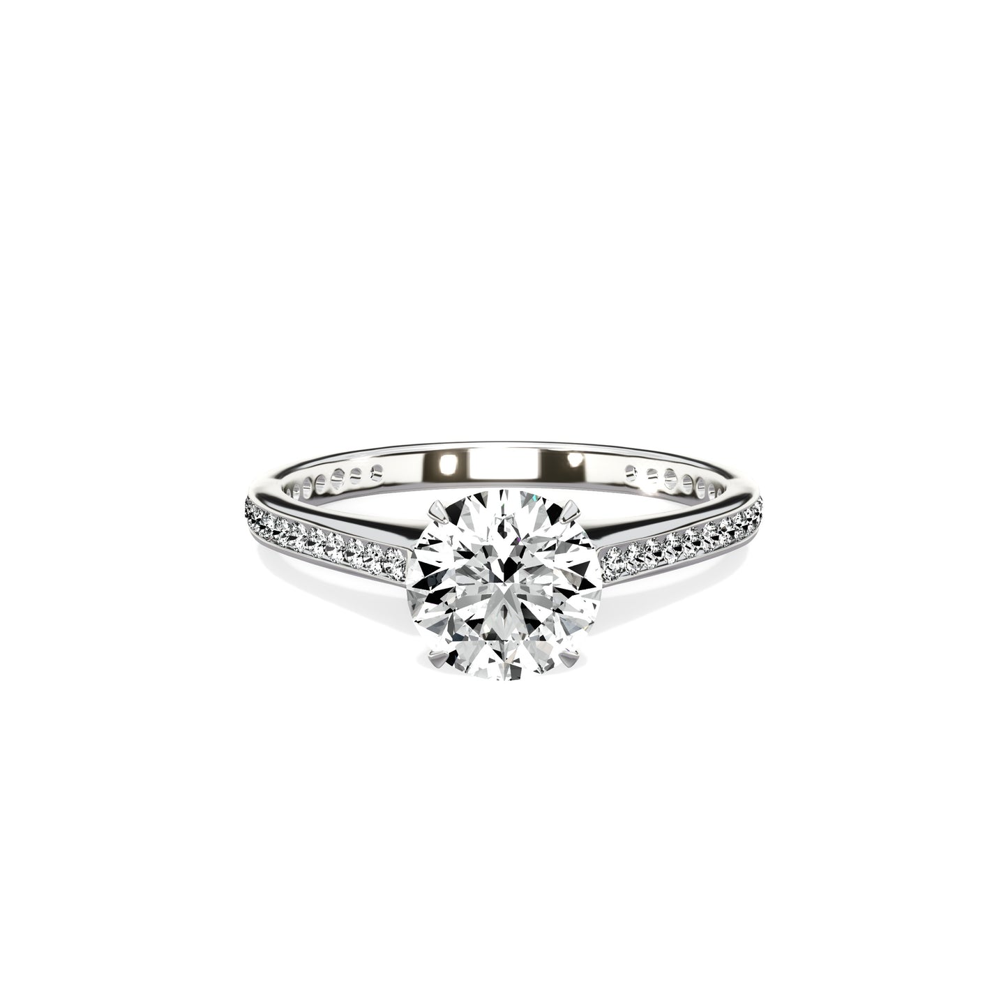 Channel Set Solitaire Engagement Ring