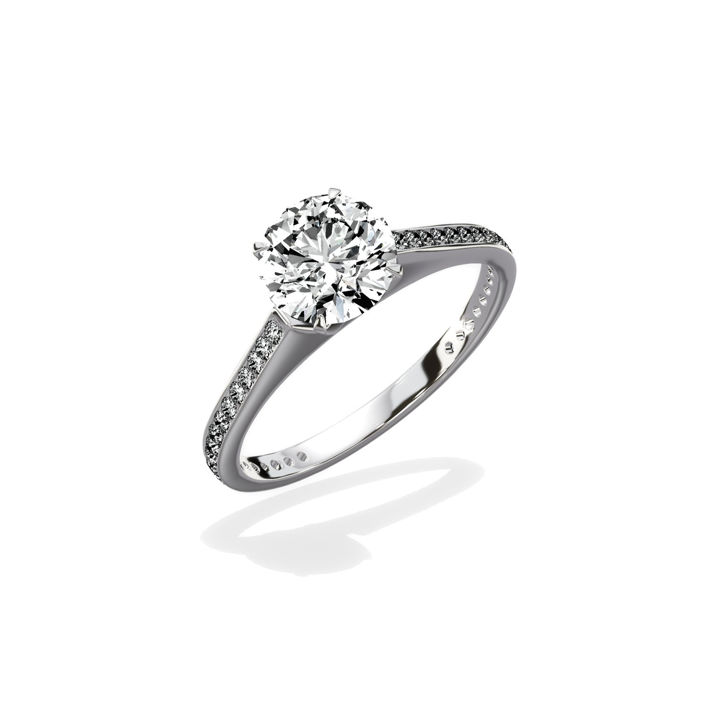 Channel Set Solitaire Engagement Ring
