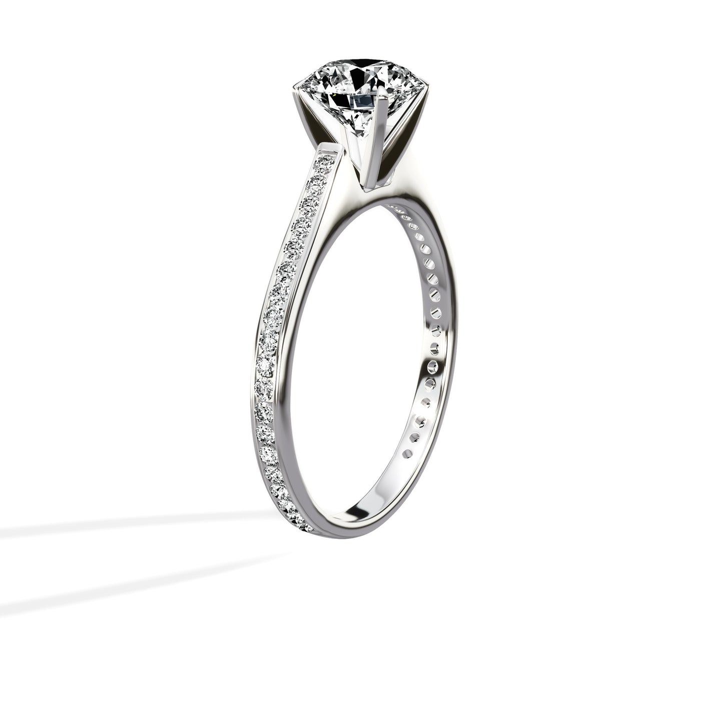 Channel Set Solitaire Engagement Ring