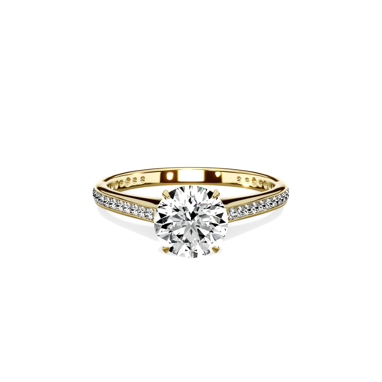 Channel Set Solitaire Engagement Ring