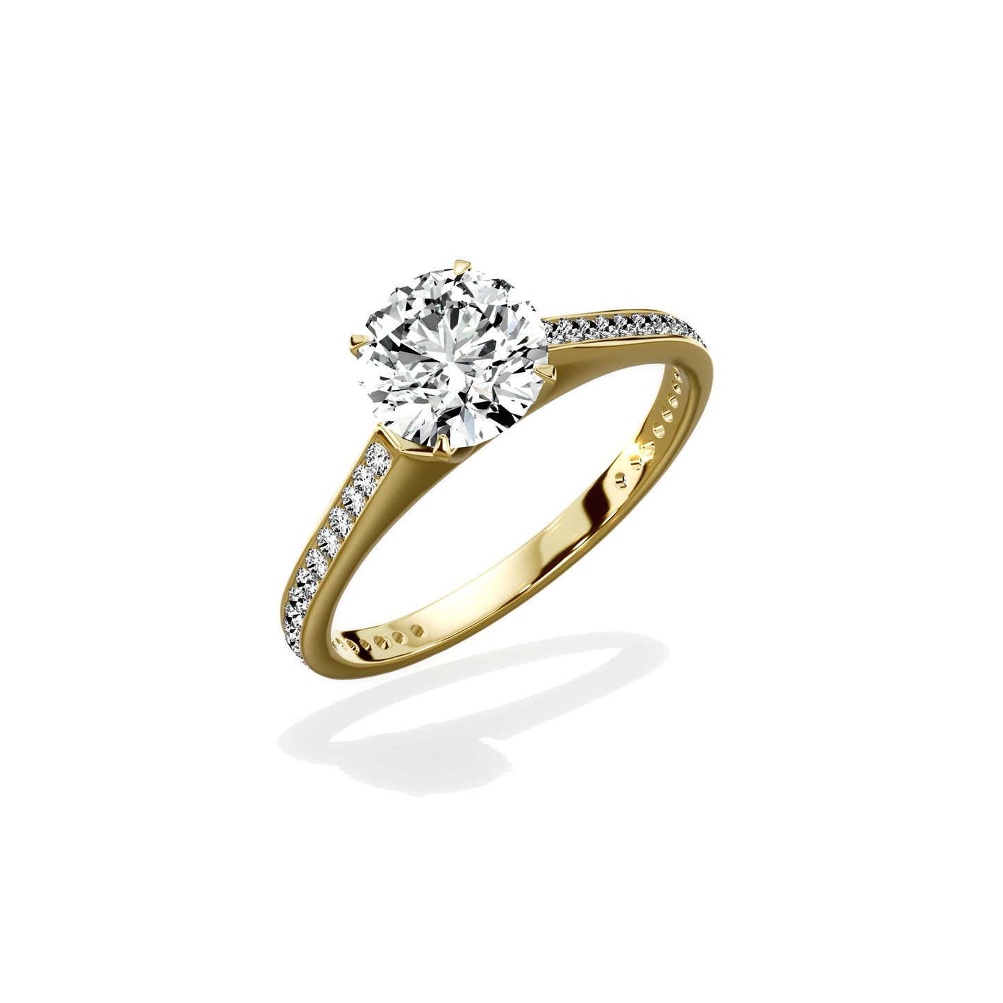 Channel Set Solitaire Engagement Ring