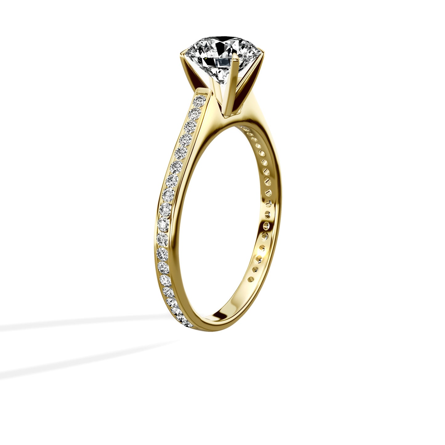 Channel Set Solitaire Engagement Ring