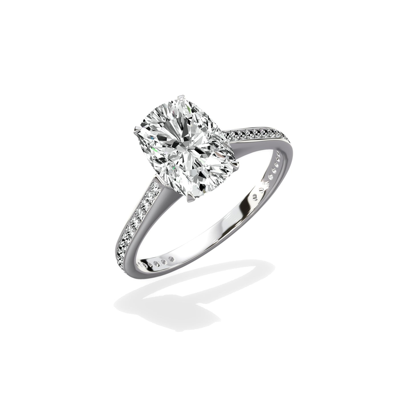 Channel Set Solitaire Engagement Ring