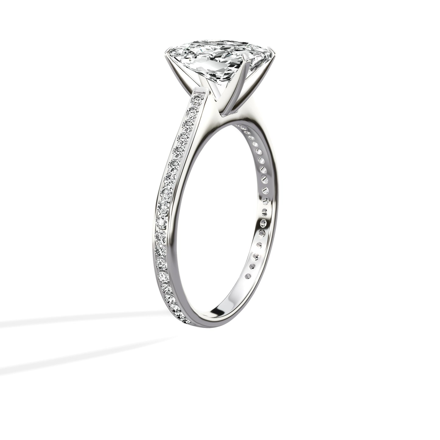 Channel Set Solitaire Engagement Ring