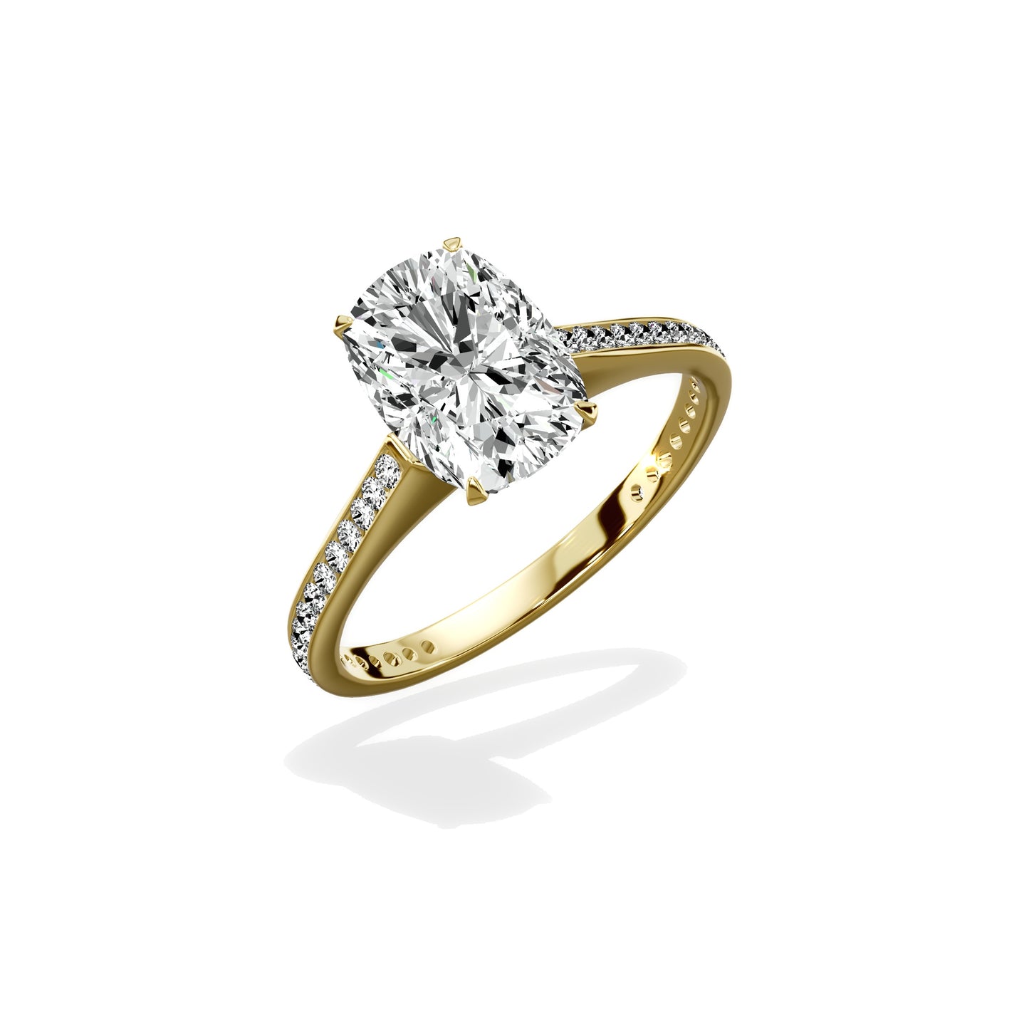 Channel Set Solitaire Engagement Ring