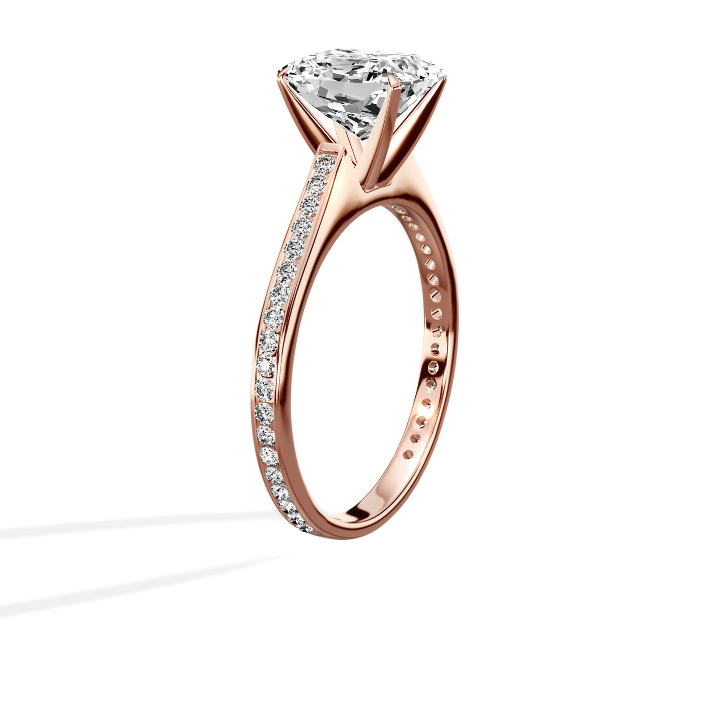 Channel Set Solitaire Engagement Ring