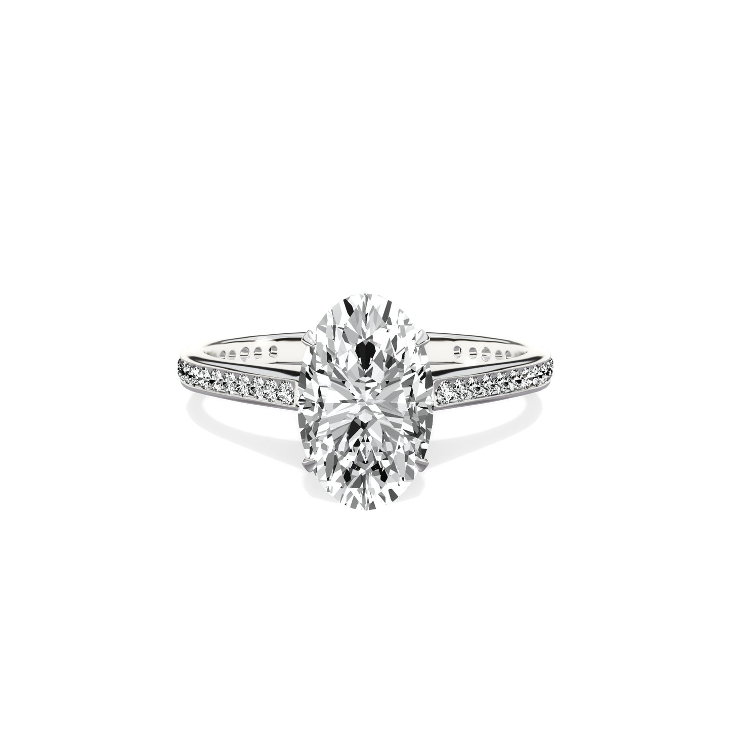 Channel Set Solitaire Engagement Ring
