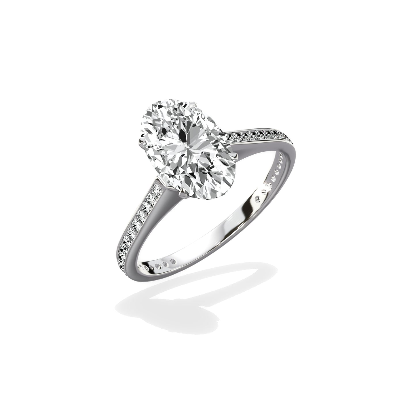 Channel Set Solitaire Engagement Ring