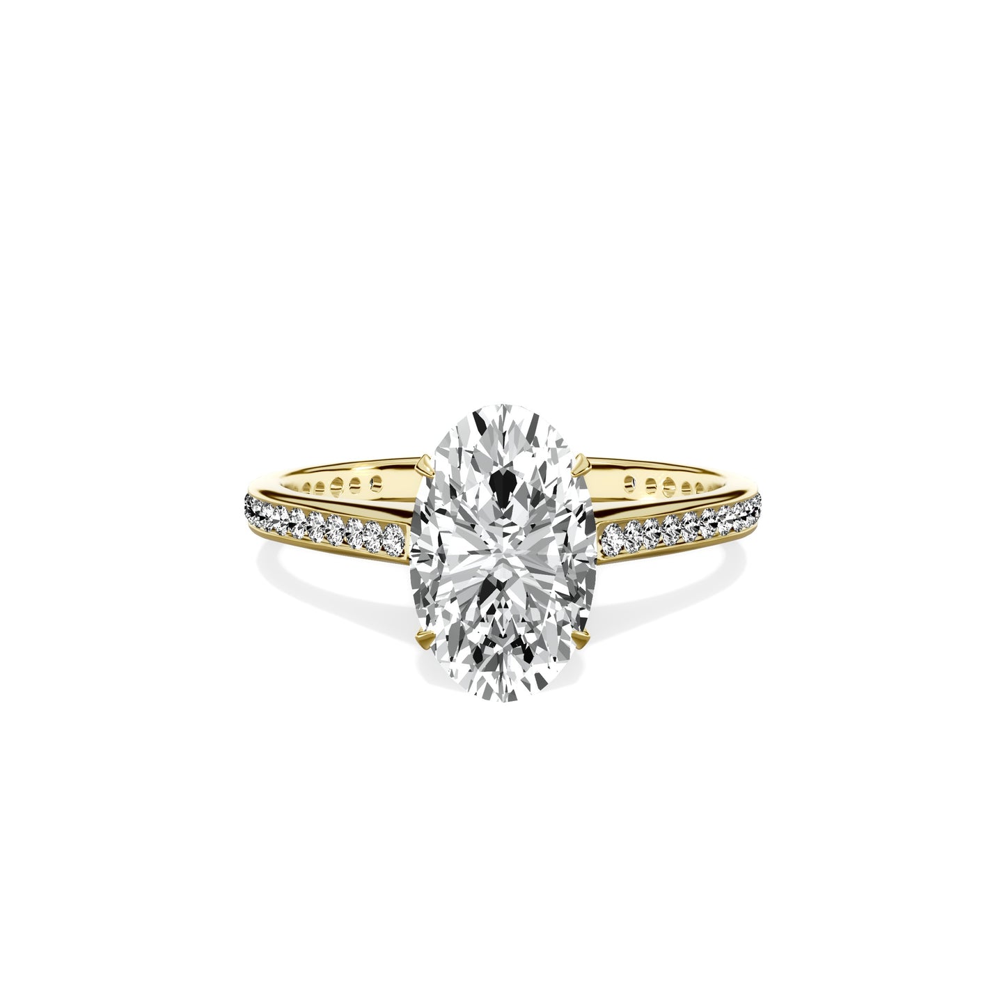 Channel Set Solitaire Engagement Ring