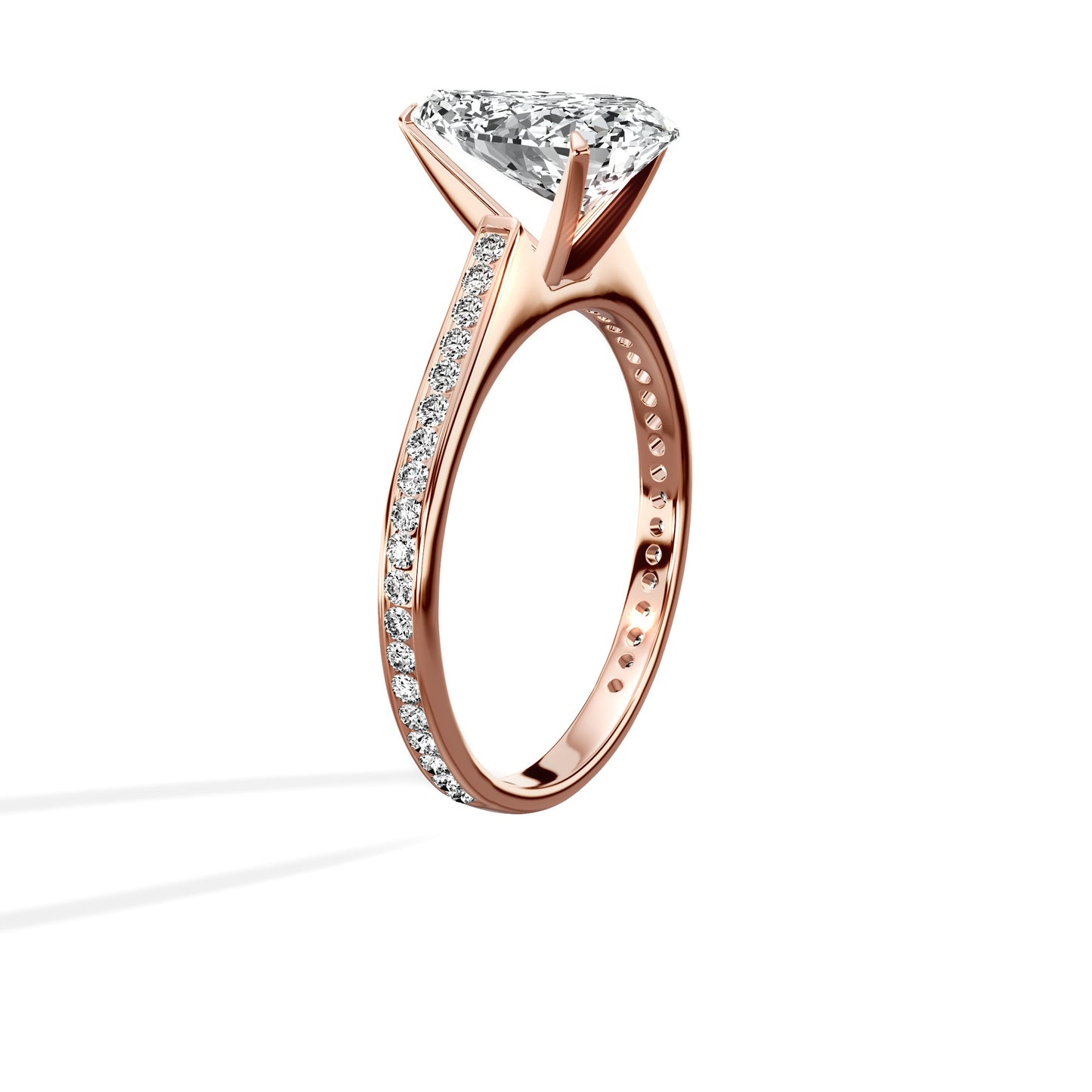 Channel Set Solitaire Engagement Ring