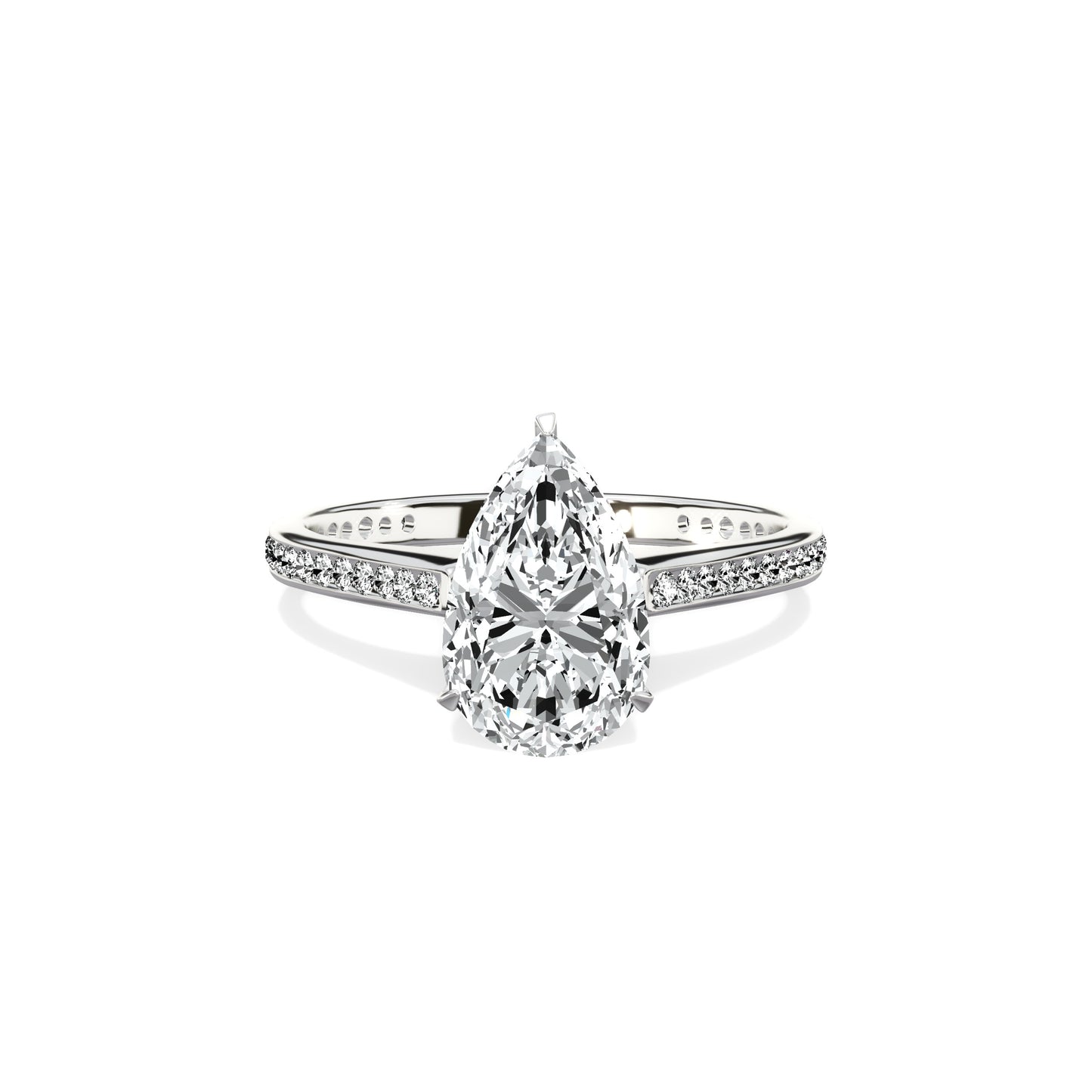 Channel Set Solitaire Engagement Ring