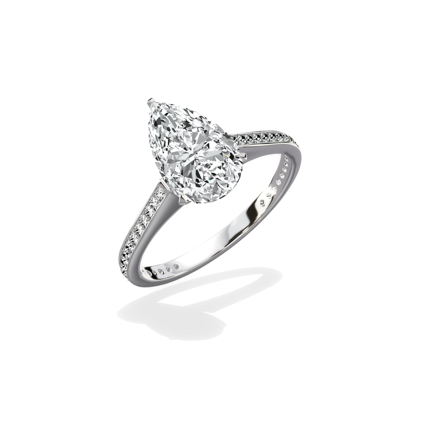 Channel Set Solitaire Engagement Ring