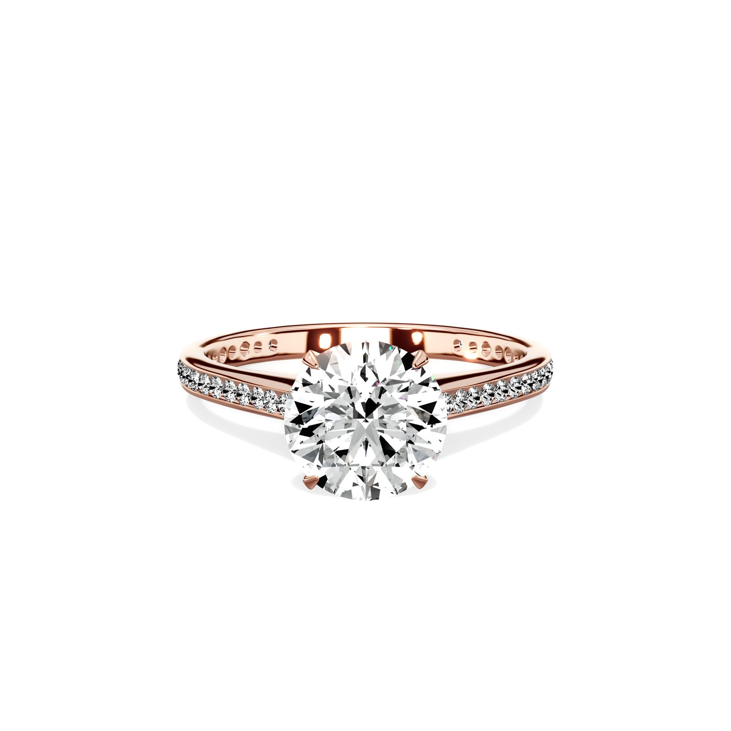 Channel Set Solitaire Engagement Ring