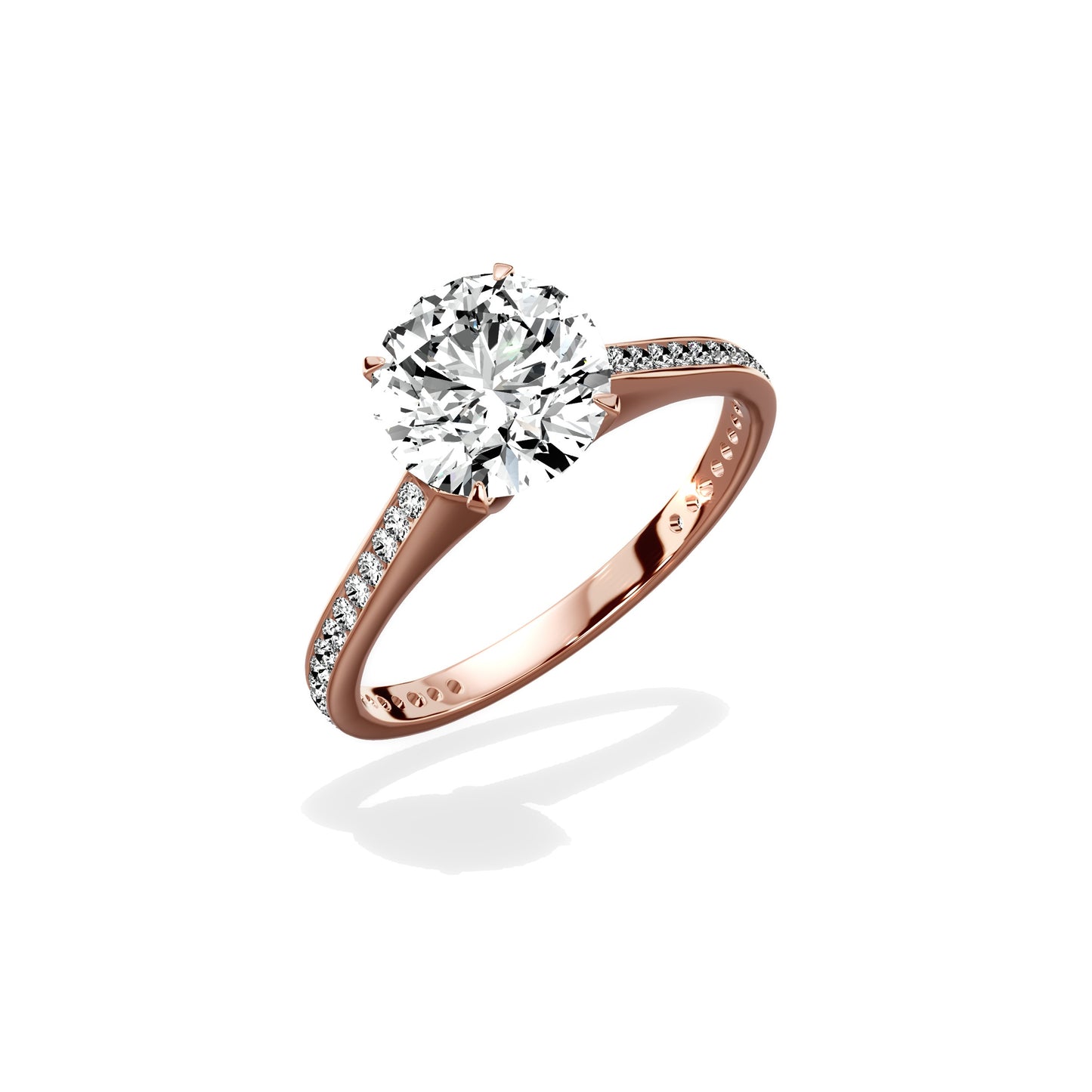 Channel Set Solitaire Engagement Ring