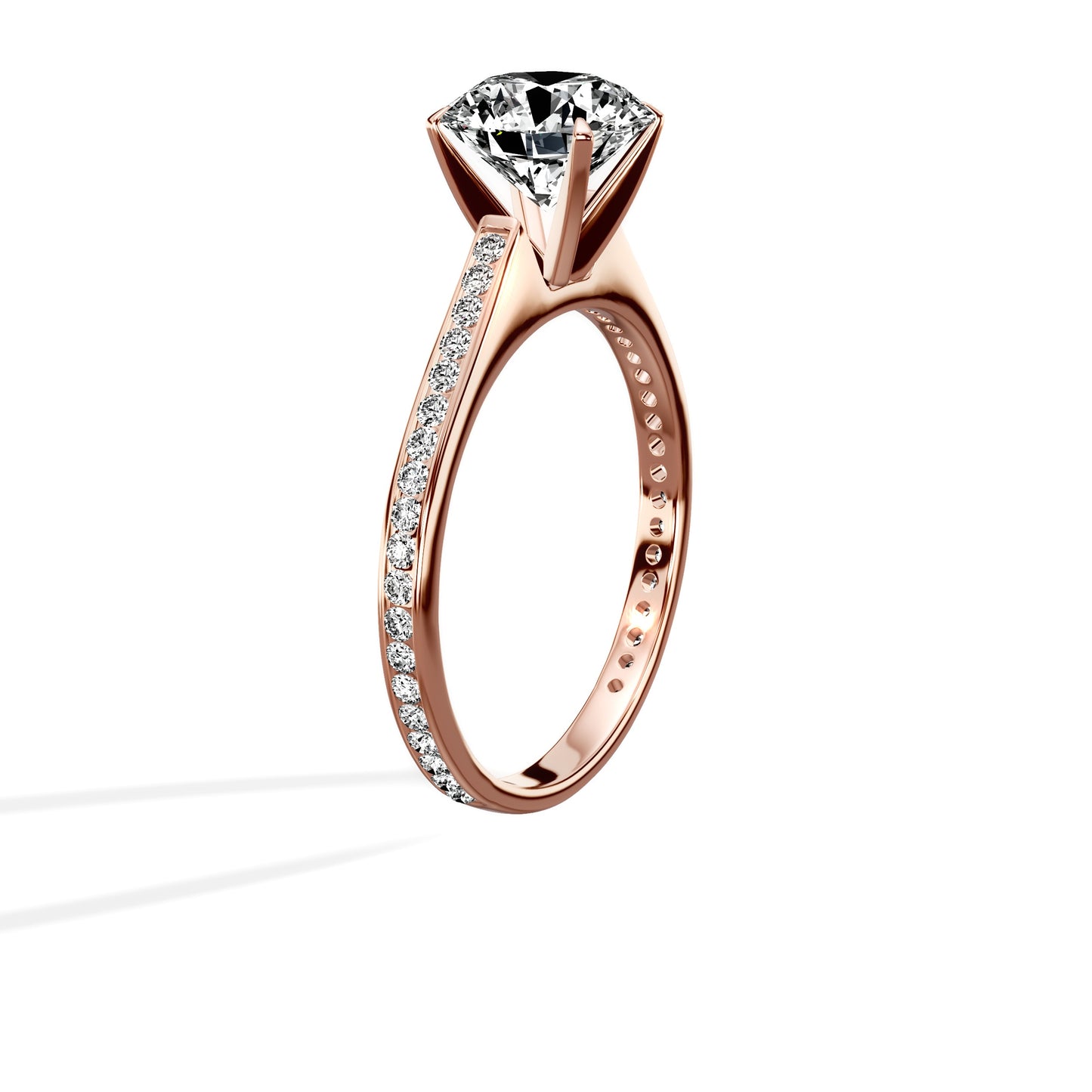 Channel Set Solitaire Engagement Ring