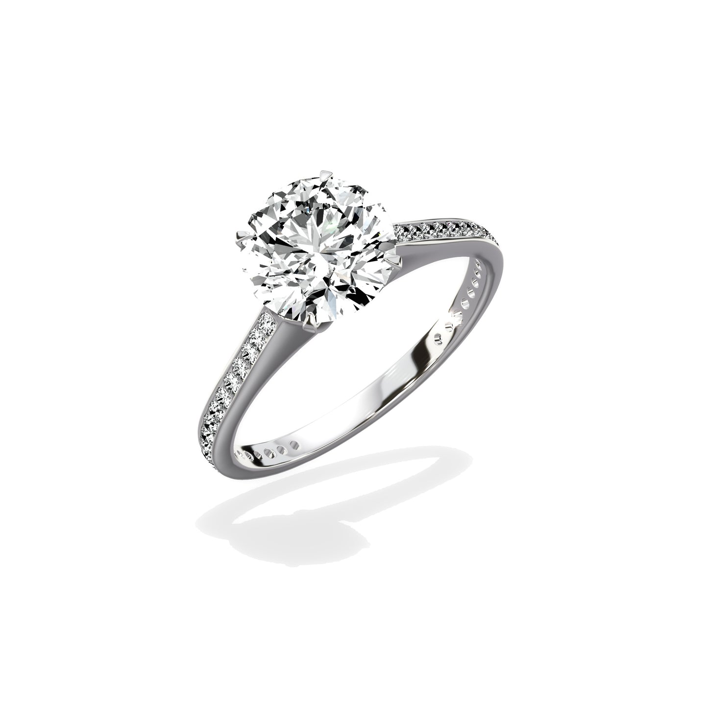 Channel Set Solitaire Engagement Ring