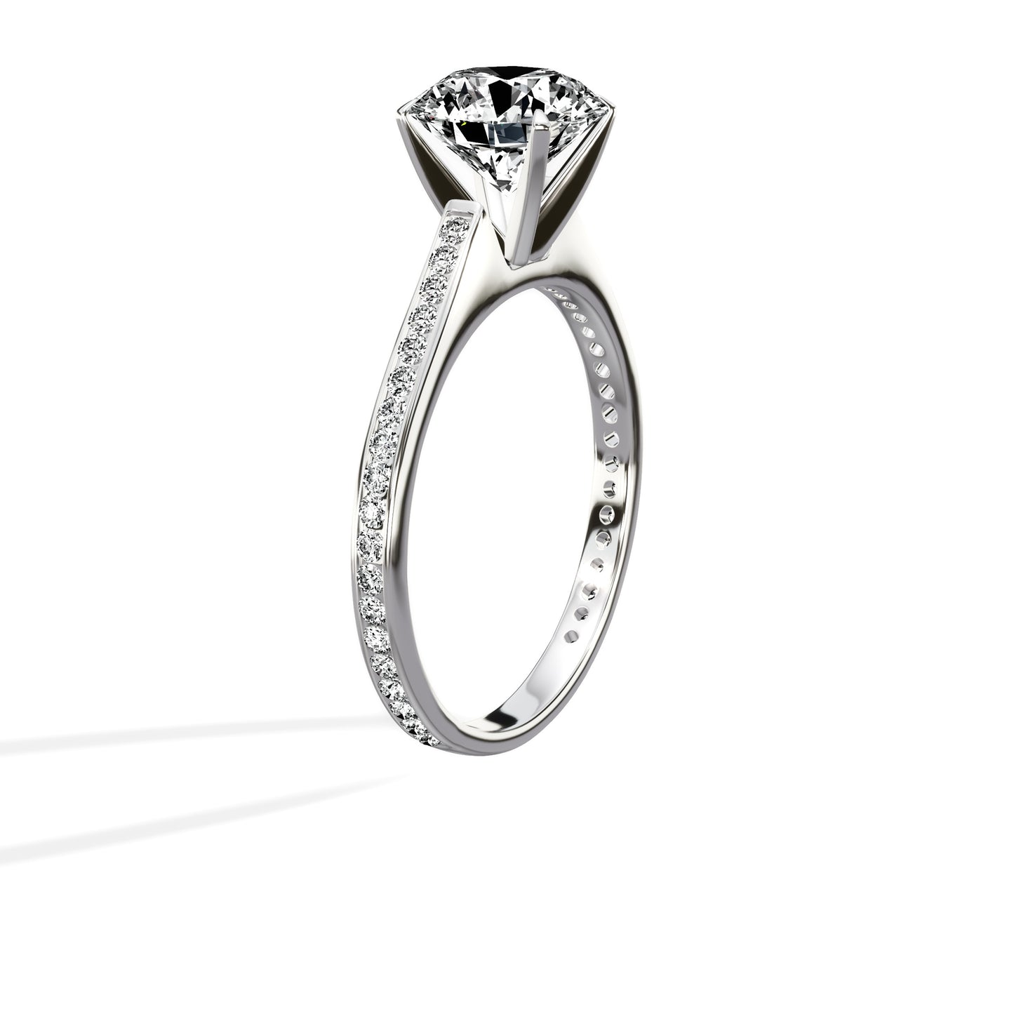 Channel Set Solitaire Engagement Ring