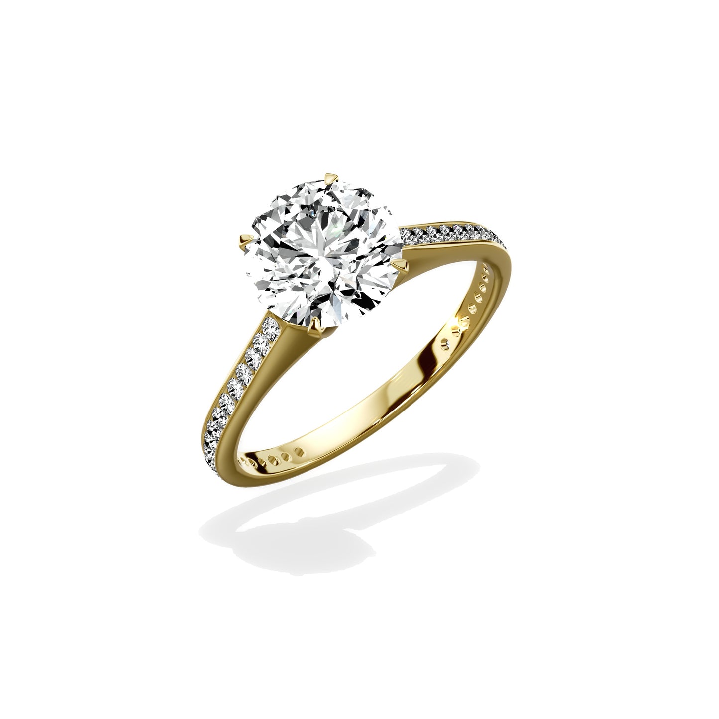 Channel Set Solitaire Engagement Ring