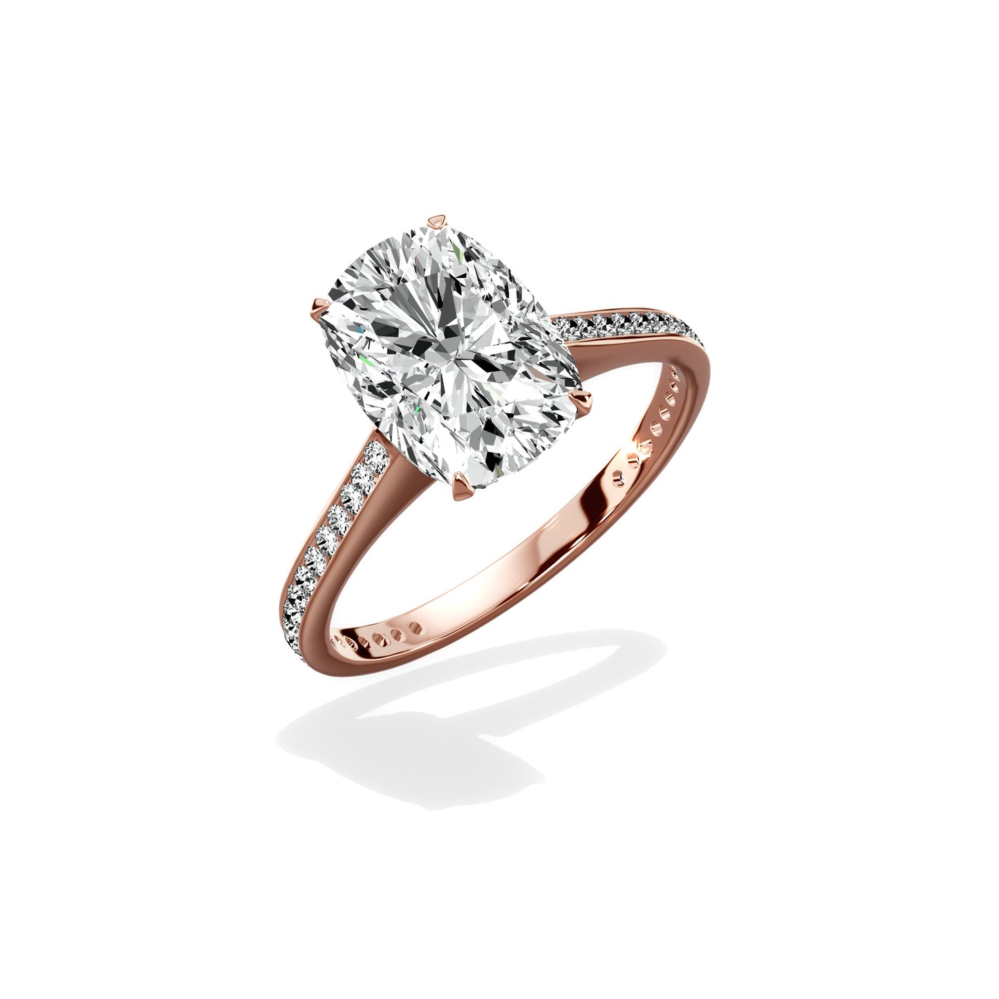 Channel Set Solitaire Engagement Ring