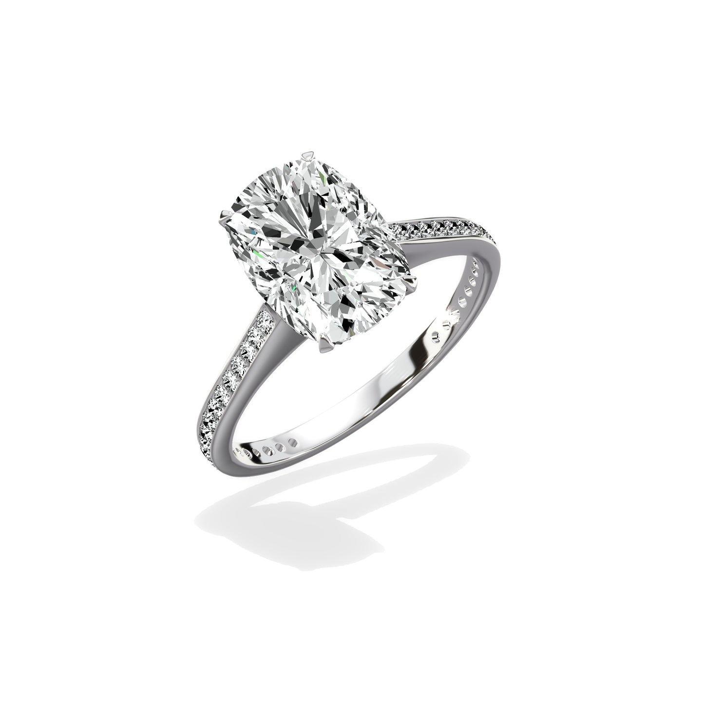 Channel Set Solitaire Engagement Ring
