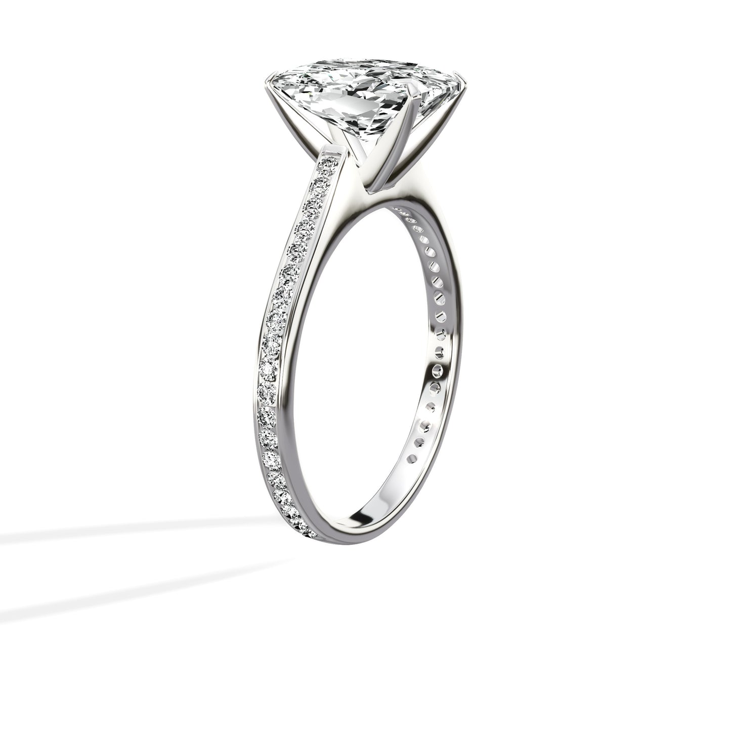 Channel Set Solitaire Engagement Ring