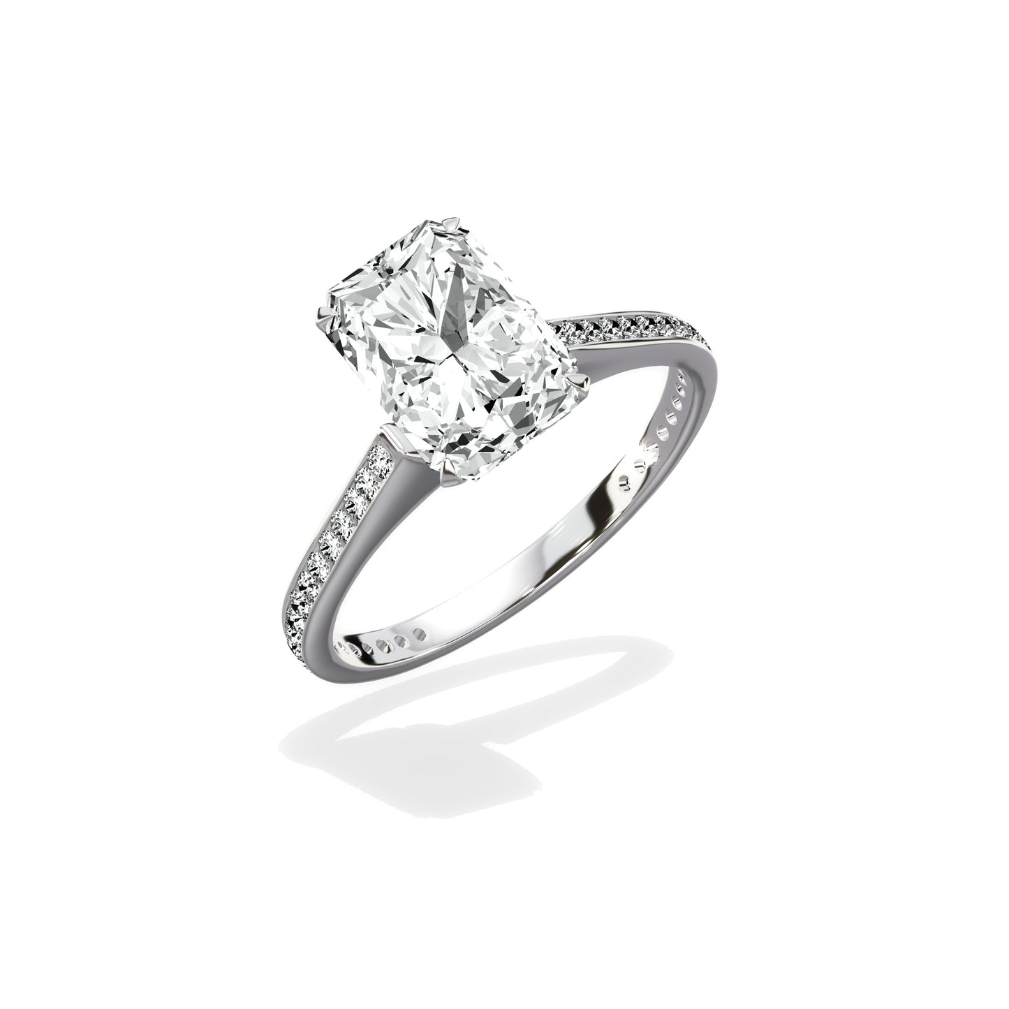 Channel Set Solitaire Engagement Ring