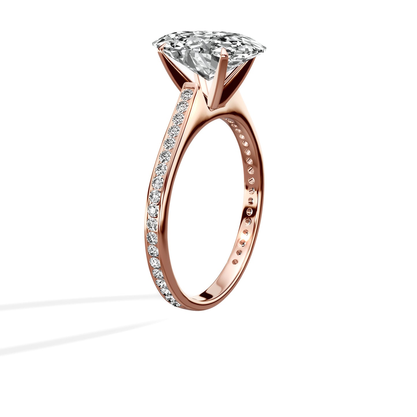 Channel Set Solitaire Engagement Ring