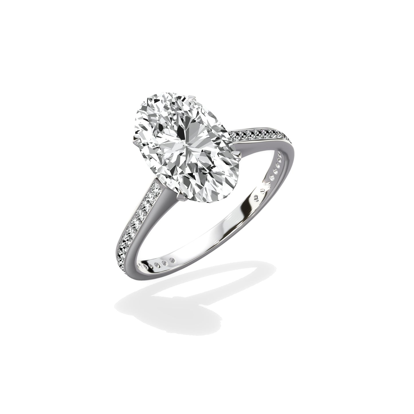 Channel Set Solitaire Engagement Ring