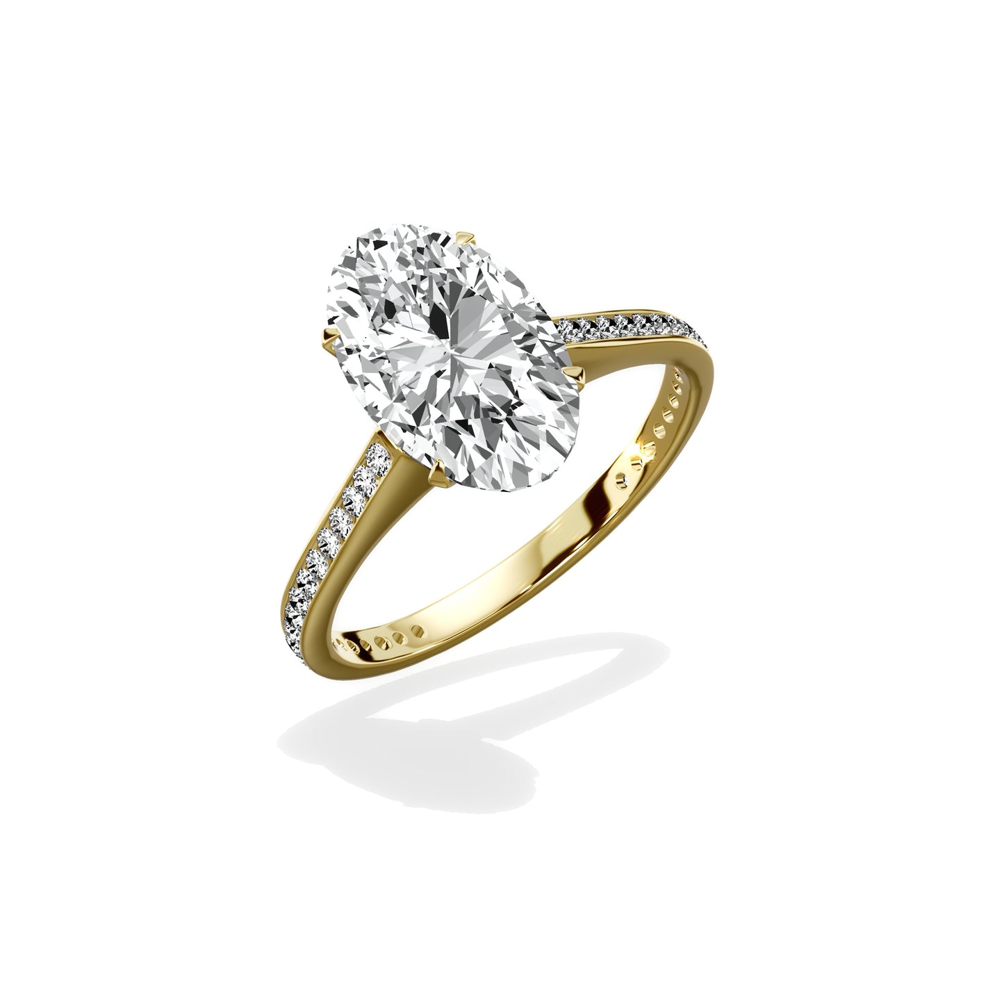 Channel Set Solitaire Engagement Ring