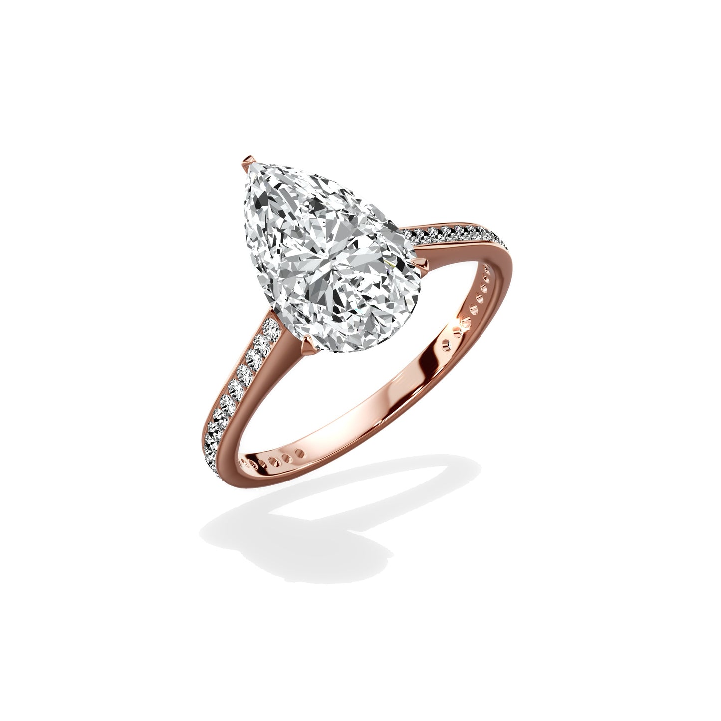Channel Set Solitaire Engagement Ring