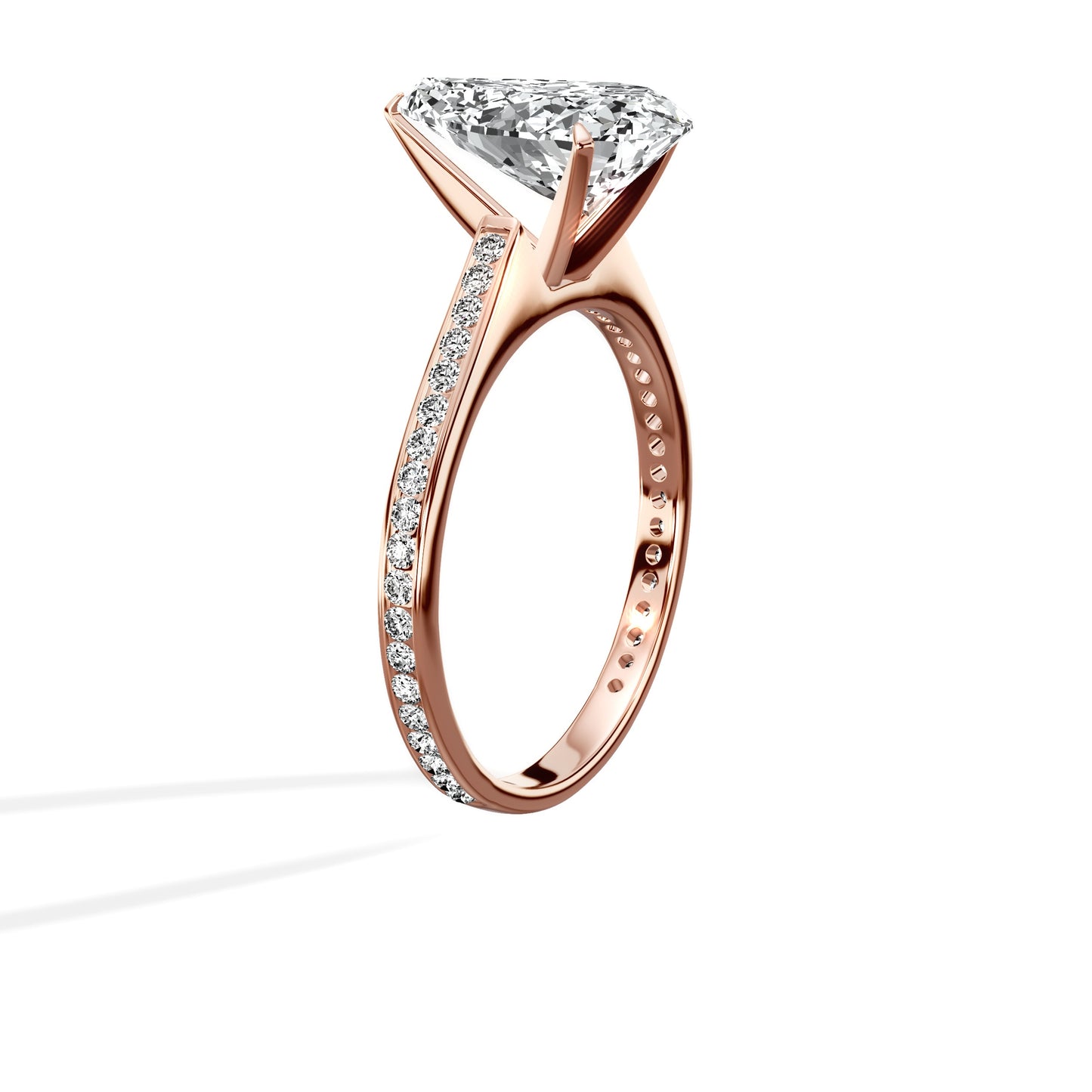 Channel Set Solitaire Engagement Ring