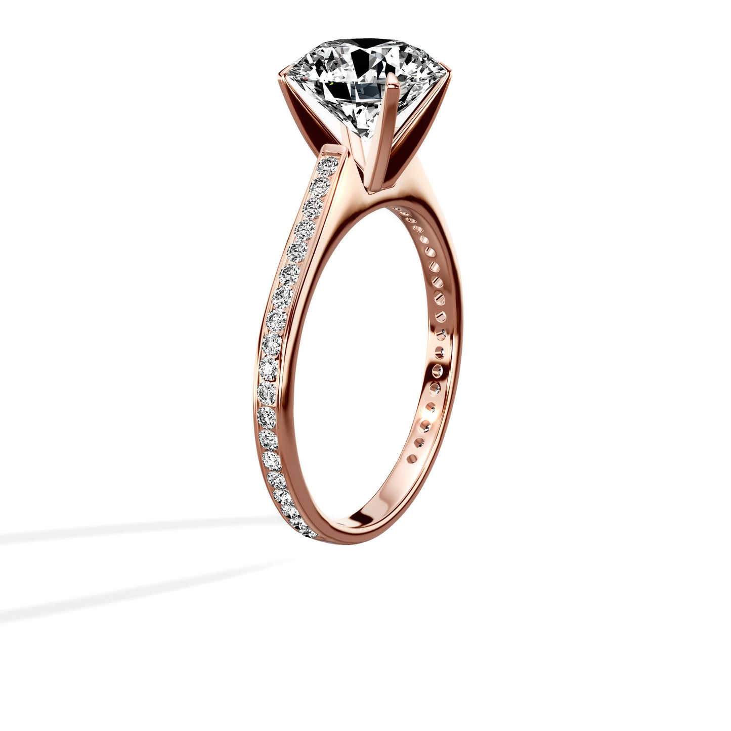 Channel Set Solitaire Engagement Ring