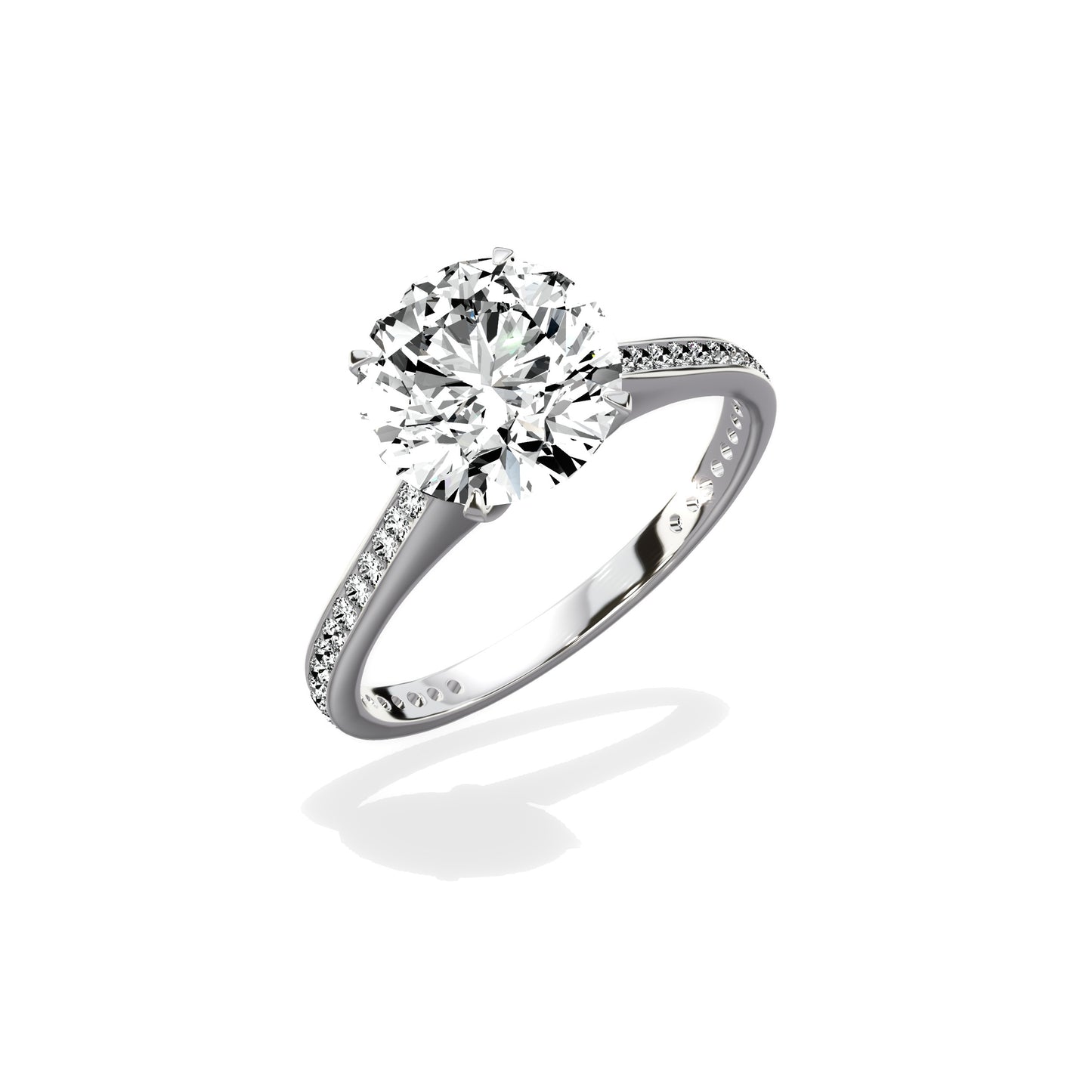 Channel Set Solitaire Engagement Ring