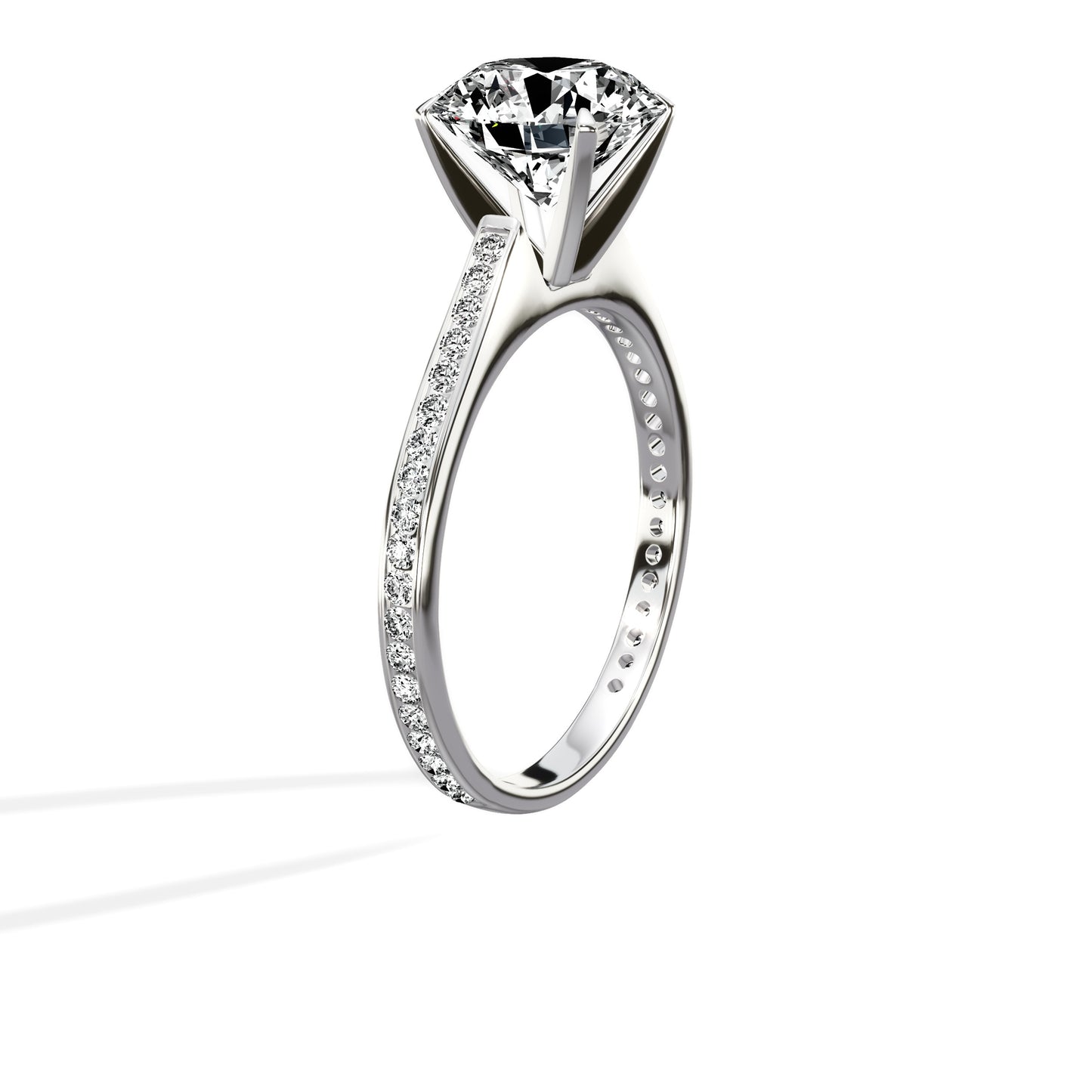 Channel Set Solitaire Engagement Ring