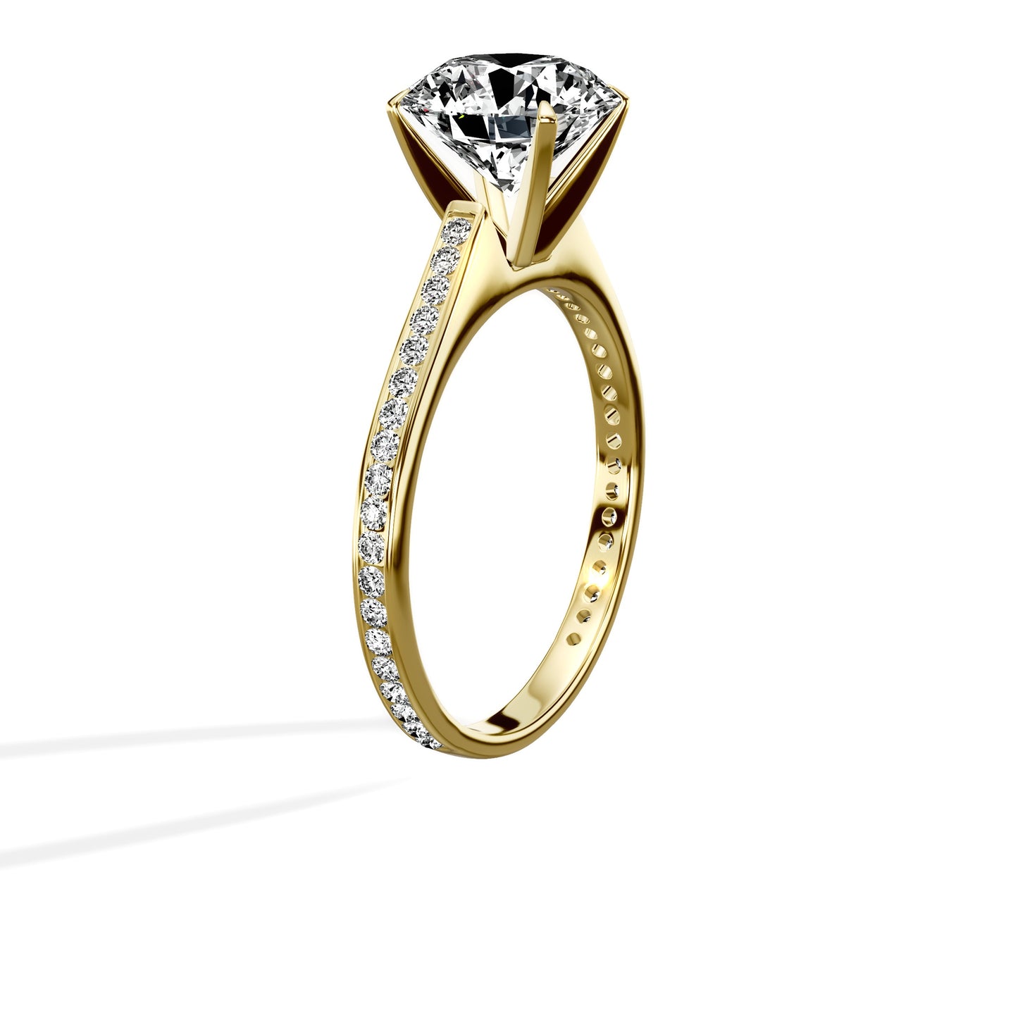Channel Set Solitaire Engagement Ring