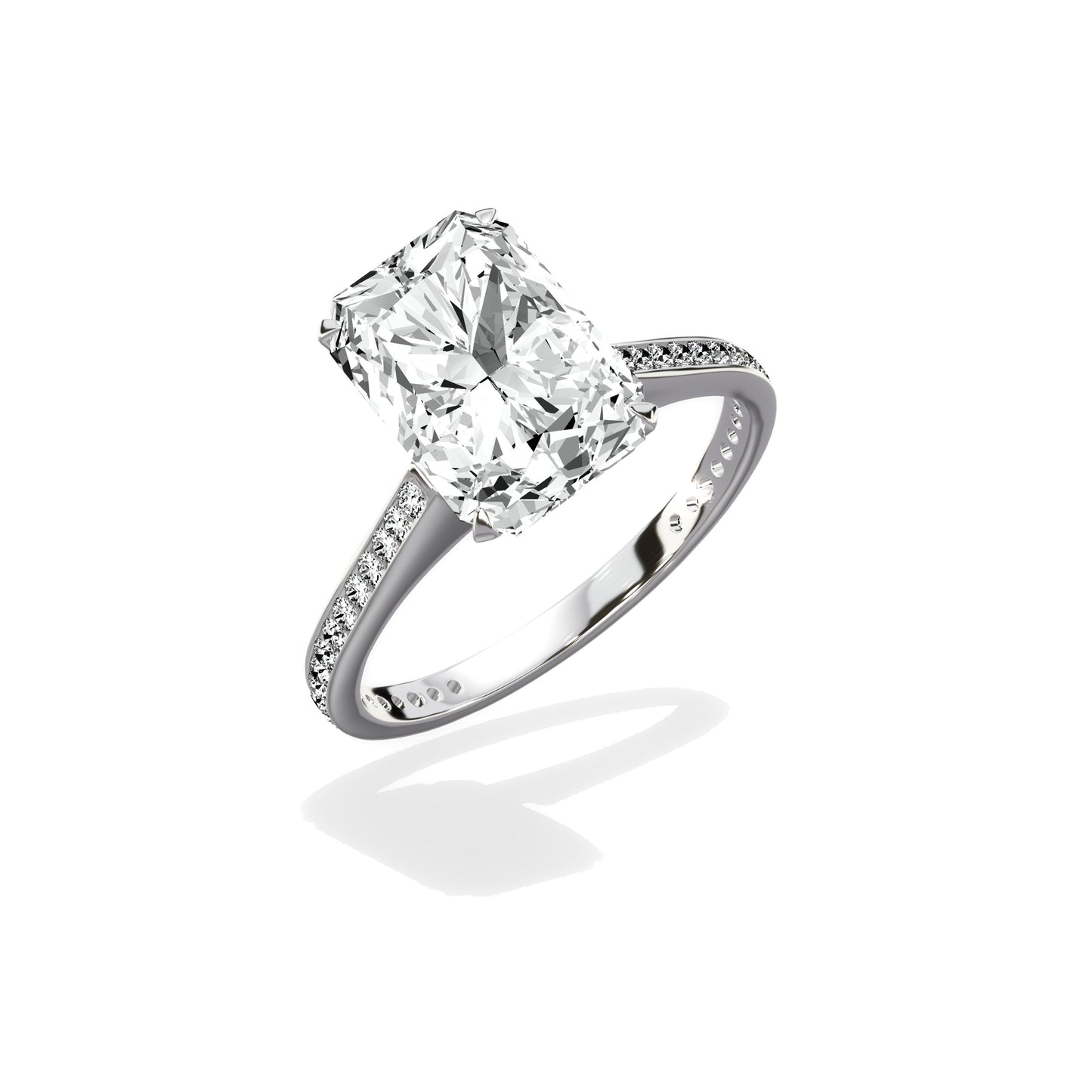 Channel Set Solitaire Engagement Ring