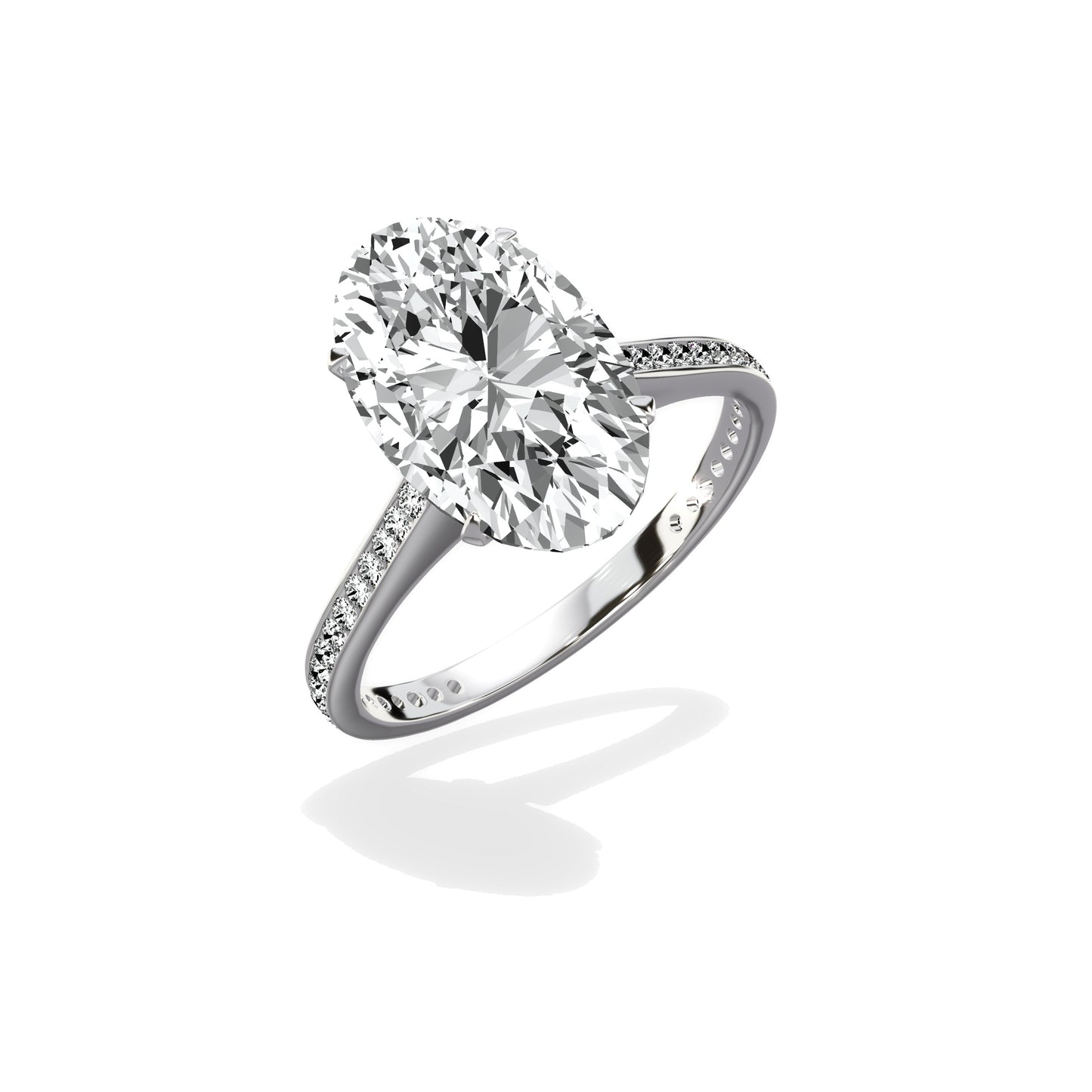 Channel Set Solitaire Engagement Ring