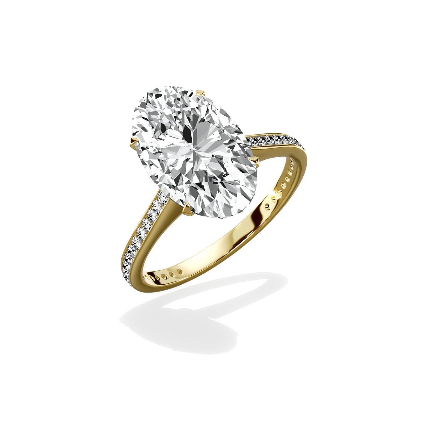 Channel Set Solitaire Engagement Ring