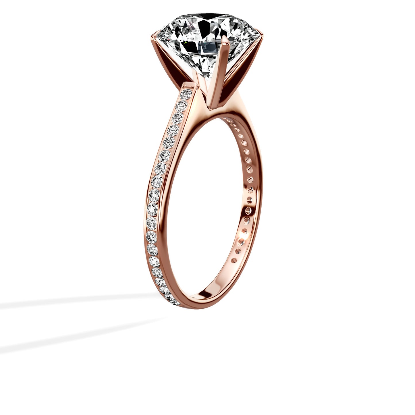 Channel Set Solitaire Engagement Ring