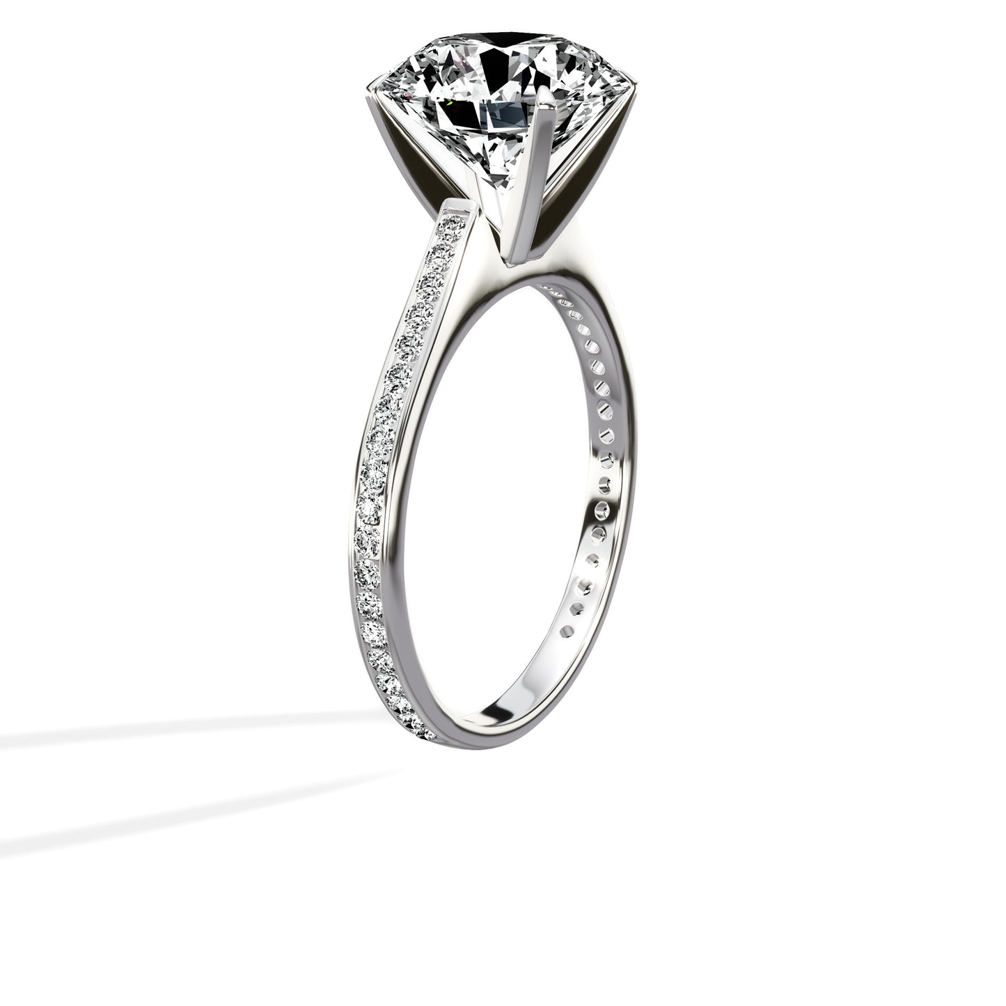 Channel Set Solitaire Engagement Ring