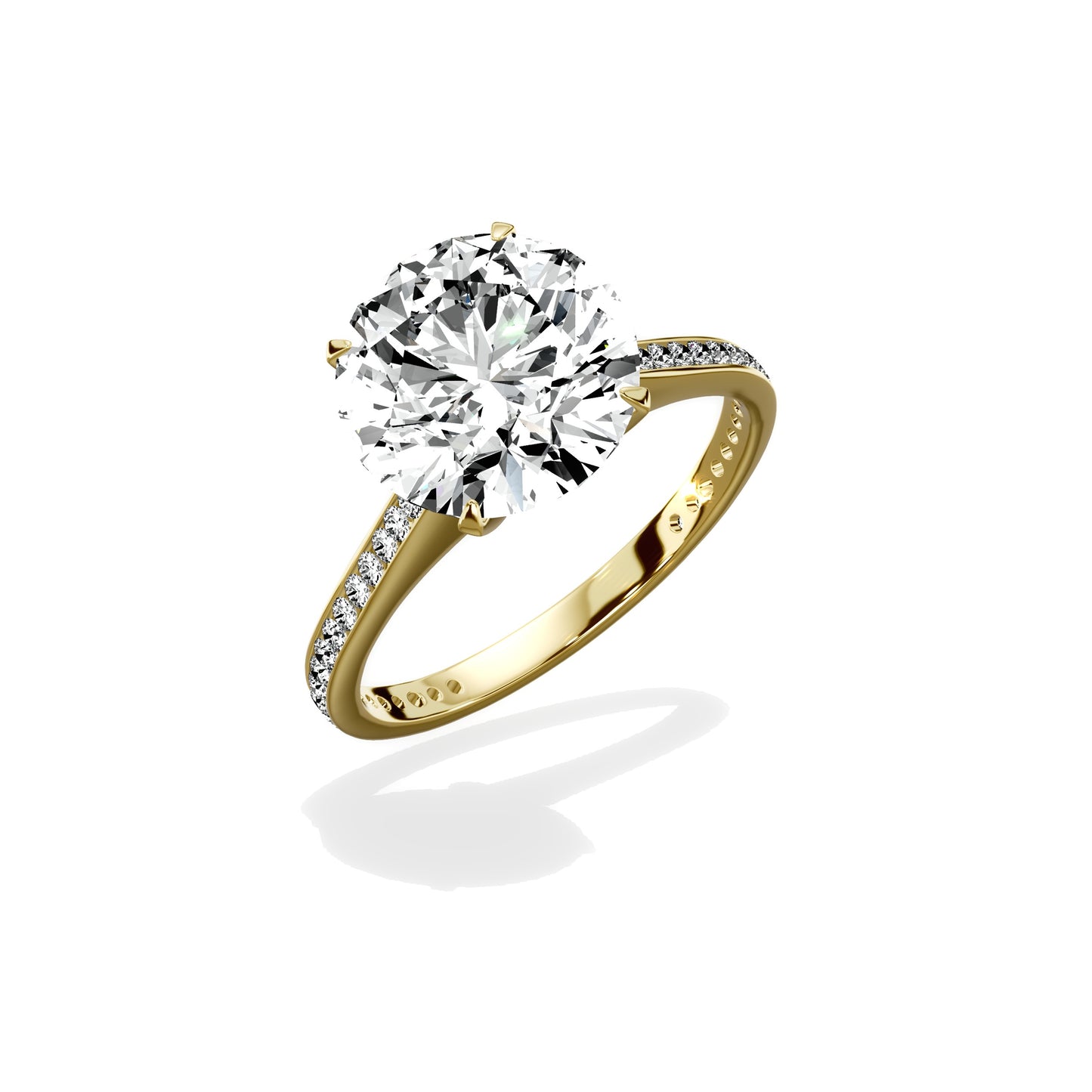 Channel Set Solitaire Engagement Ring