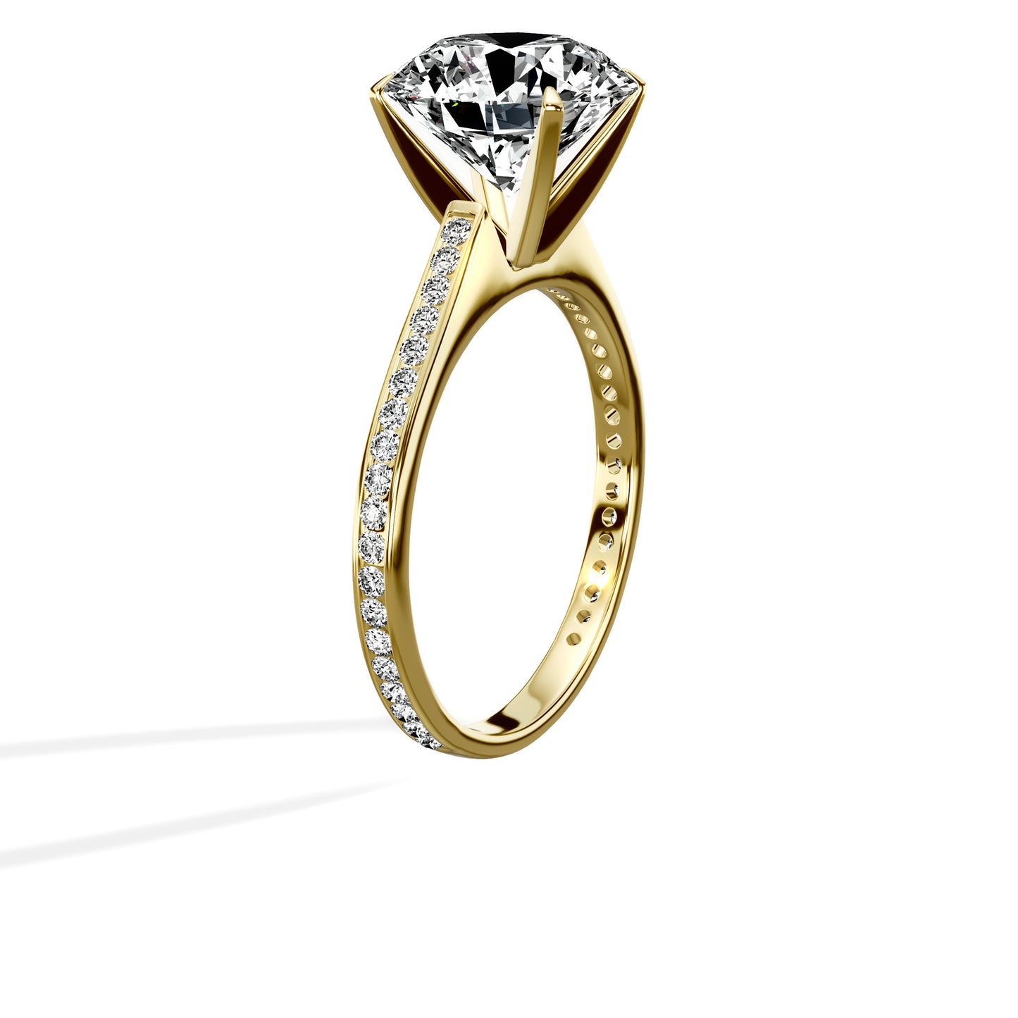 Channel Set Solitaire Engagement Ring