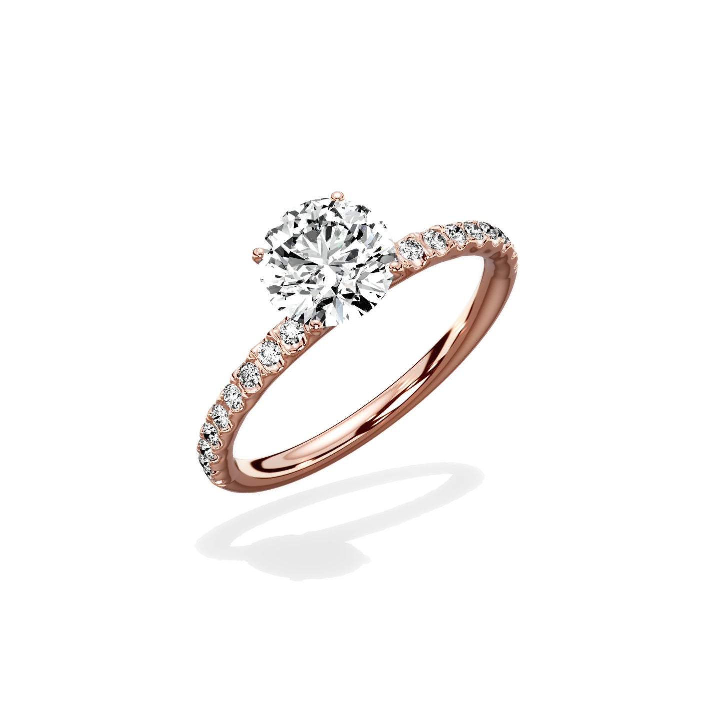 Martini Pave Solitaire Engagement Ring