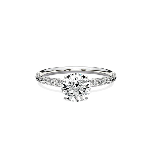 Martini Pave Solitaire Engagement Ring