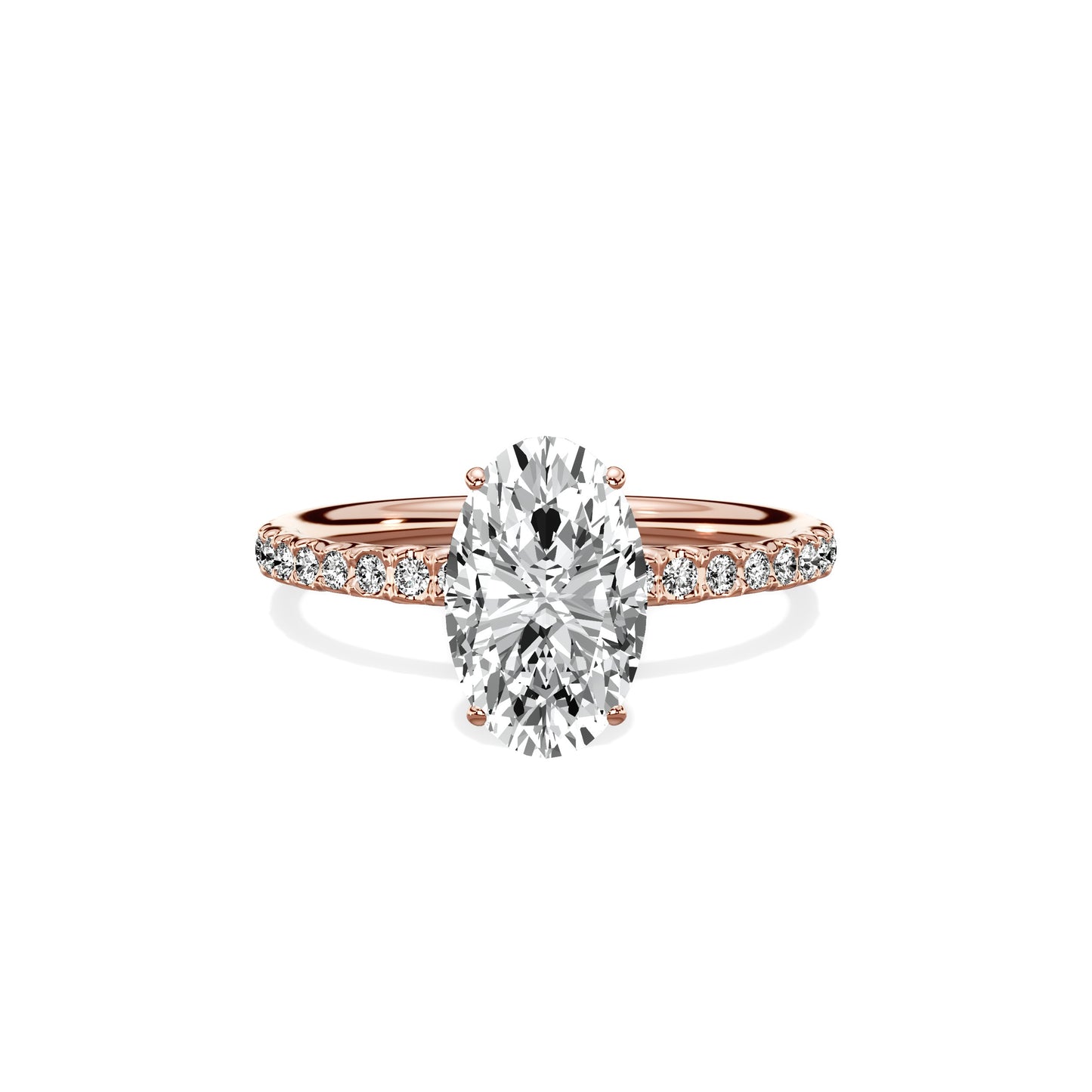Martini Pave Solitaire Engagement Ring