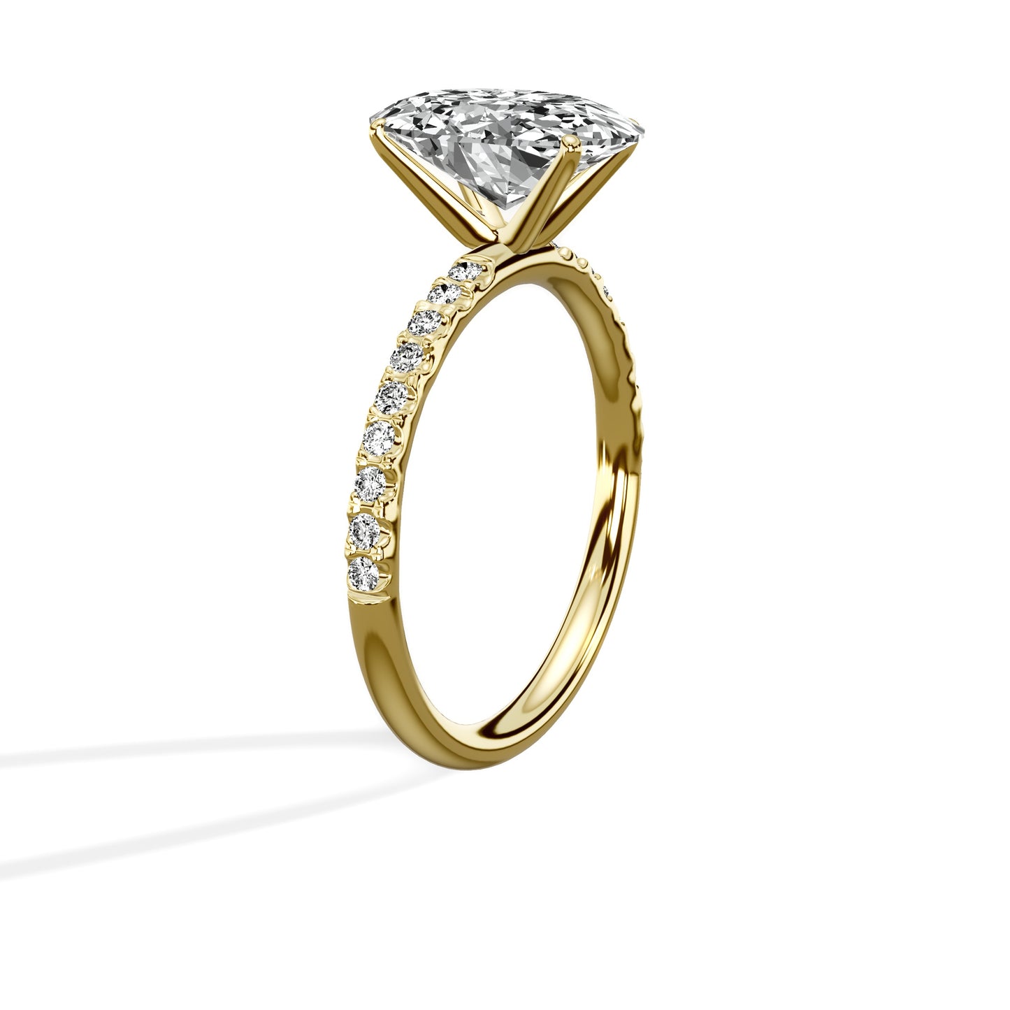 Martini Pave Solitaire Engagement Ring