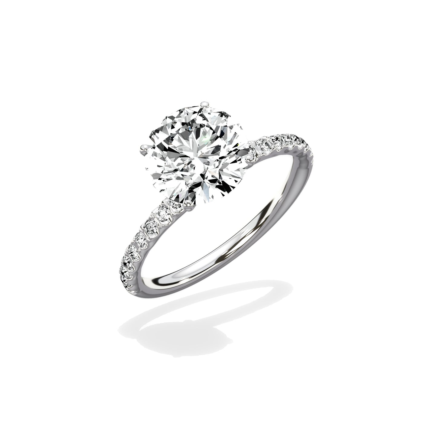 Martini Pave Solitaire Engagement Ring