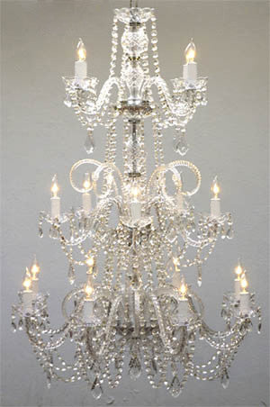 A46-383/8+4+5THIS MAGNIFICENT CHANDELIER IS ALL 100% HAND-BLOWN MURANO VENETIAN CRYSTAL. A flourishing crystal industry did not develop in Europe until the end of the 13th century when Venice became 